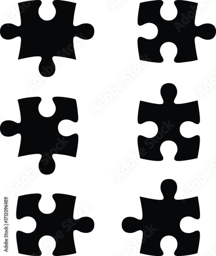 Elegant eight piece jigsaw puzzle creating modern symmetry and balance on a clean bright surface