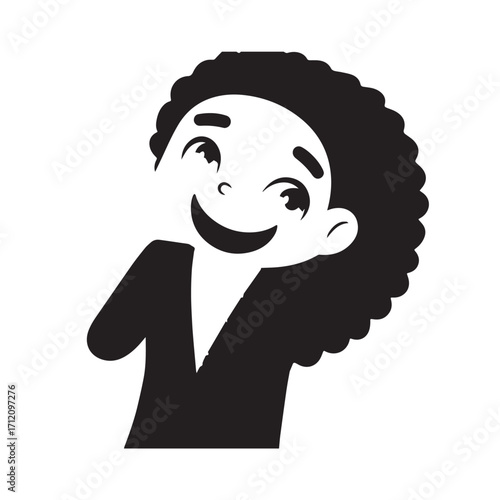 Beautiful Woman in Formal Dress Black and White Illustration Vector Art Design