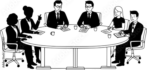 Group of Professionals in Business Roundtable
