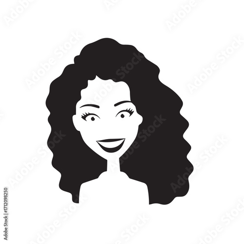 Beautiful Woman in Formal Dress Black and White Illustration Vector Art Design