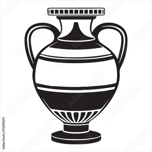 ancient greek amphora vase black vector