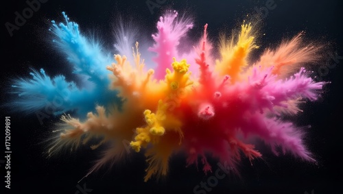 Abstract Color Blast with Powder Explosion – Creative Festival Background