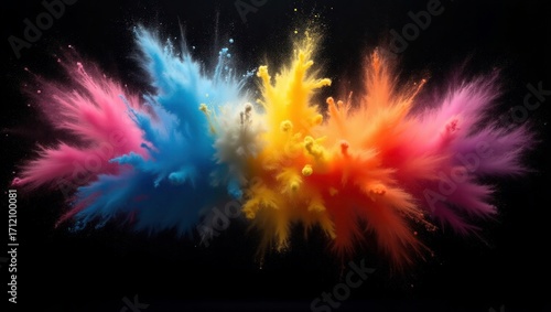 Vibrant Color Powder Explosion – Abstract Festival Art Background