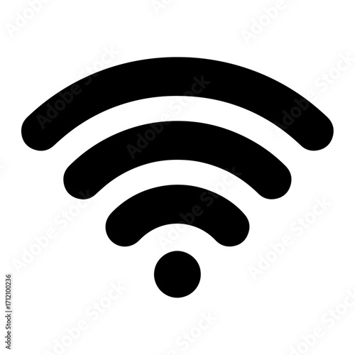 Modern wireless signal icon for technology and connectivity design projects, scalable vector