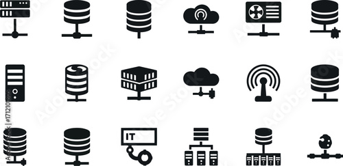 Vector art of it infrastructure and network icons