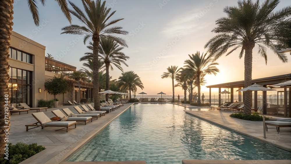 Obraz premium swimming pool in the hotel