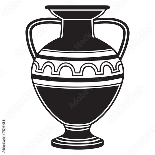 ancient greek amphora vase black vector
