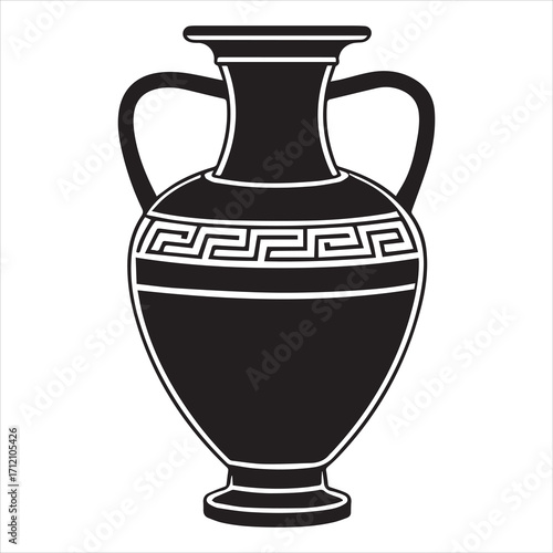 ancient greek amphora vase black vector