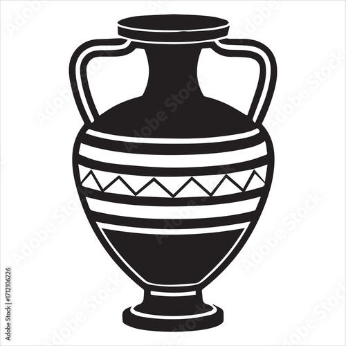 ancient greek amphora vase black vector
