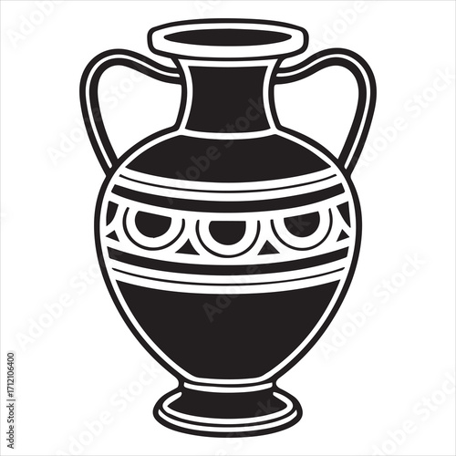 ancient greek amphora vase black vector