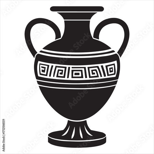 ancient greek amphora vase black vector