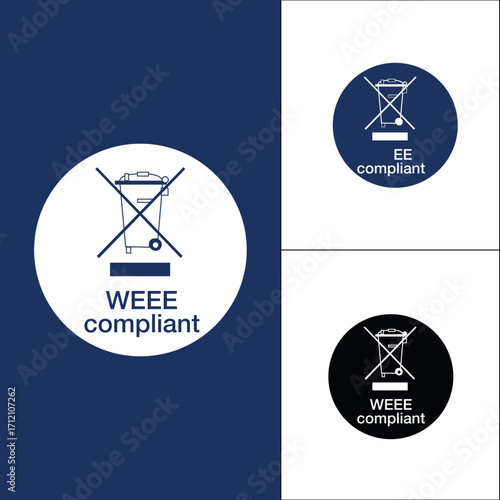 WEEE compliant symbol indicating electronic waste recycling requirements Vector.