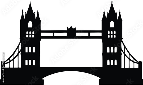 london tower bridge silhouette vector illustration
