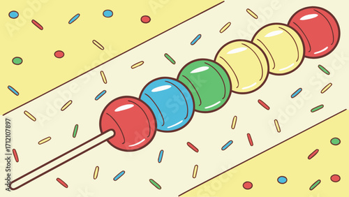 Colorful lollipops candy sweet treat confectionery vector illustration graphic art