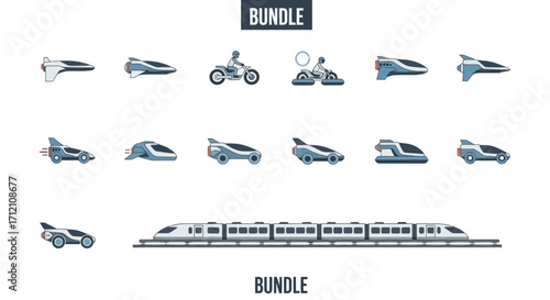 Collection of futuristic vehicles