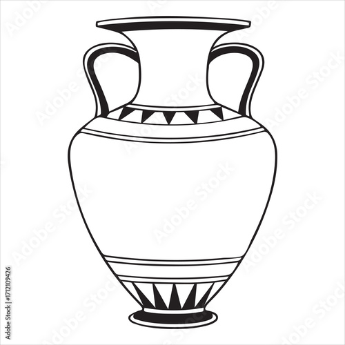 ancient greek amphora vase black vector
