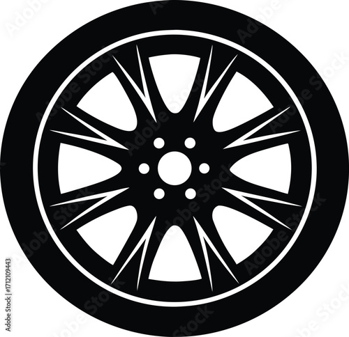 automobile tire rim vector art
