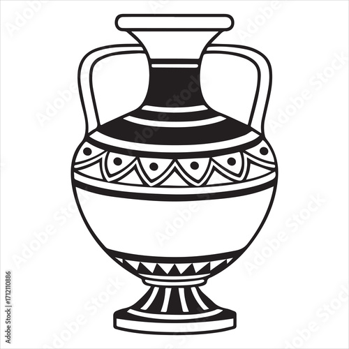 ancient greek amphora vase black vector