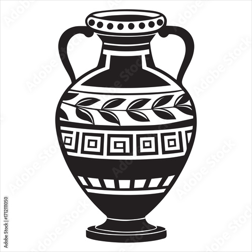 ancient greek amphora vase black vector