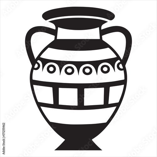 ancient greek amphora vase black vector