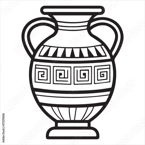 ancient greek amphora vase black vector