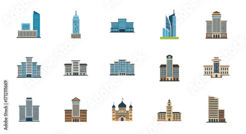 Collection of various commercial buildings
