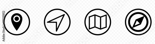 Location icon map pin Vector illustration and transparent png.