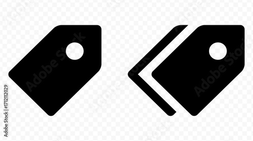 business label icon set. Vector illustration and transparent png.