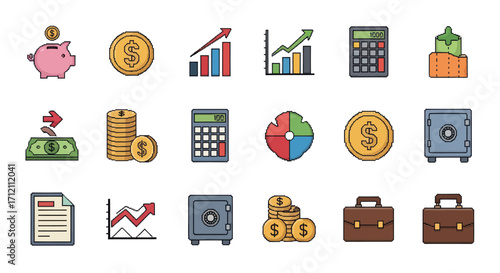 Collection of financial icons