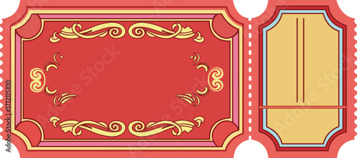 Ornate Fair Event Ticket Illustration 