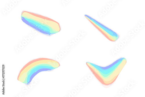 Set of rainbow reflection light prism effects with sparkles. Holographic glass dispersion, crystal flare leak, shadow overlay. Vector transparent caustics light refraction.