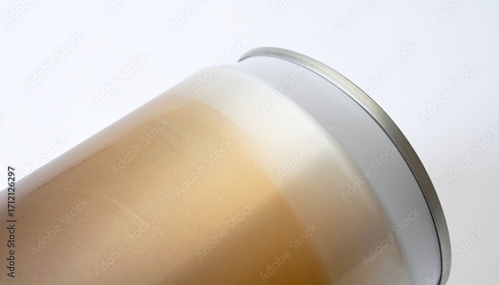 Fototapeta premium Close-up of a cylindrical object with a light-colored band, showcasing a smooth gradient finish
