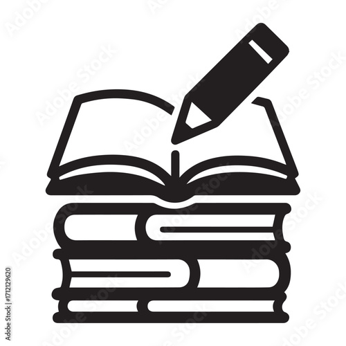 stack of three closed books forms a sturdy base