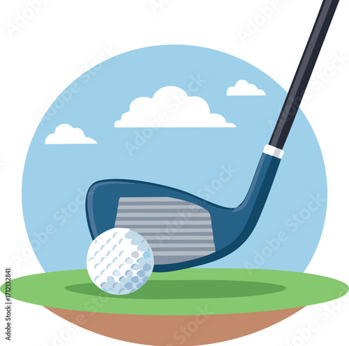 play, illustration, vector, blue, summer, field, hole, competition, swing, landscape
