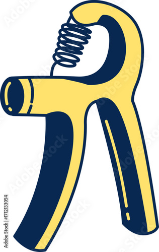 Hand Grip Exerciser Cartoon Illustration for Muscle Strengthening, Training, and Rehabilitation