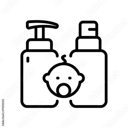 Baby cosmetics line icon. Skin care outline sign for web and app. Simple symbol for web design isolated on white background.