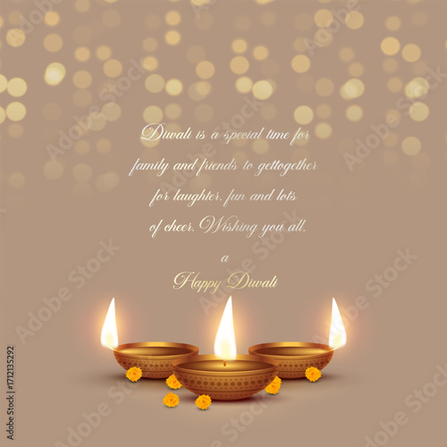 Diwali - festival of lights colorful poster template design with decorative diya lamp. vector illustration.  Indian festival of lights Happy Diwali, holiday Background, Diwali celebration.