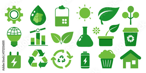 Eco & Sustainability Icons set Collection.
