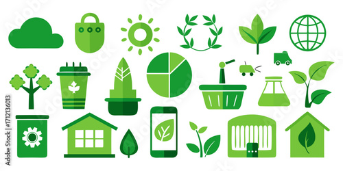 Eco & Sustainability Icons set Collection.