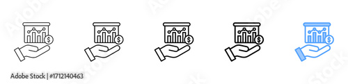 Sales Projection Icon Different Style Outline Collection Set 