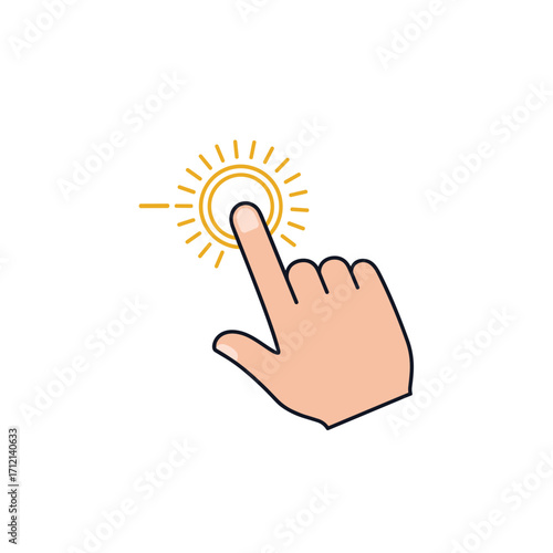 Digital interaction and user engagement through touchscreen technology and pointer clicks indicating active input