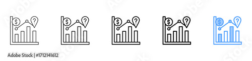 Market Forecast Icon Different Style Outline Collection Set 