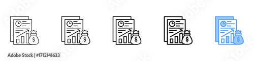Investment Plan Icon Different Style Outline Collection Set 