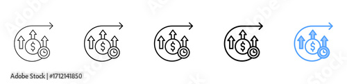 Future Profit Icon Different Style Outline Collection Set 
