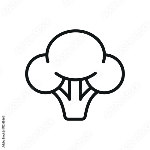Broccoli icon in line style for cooking, eco, and organic visuals.