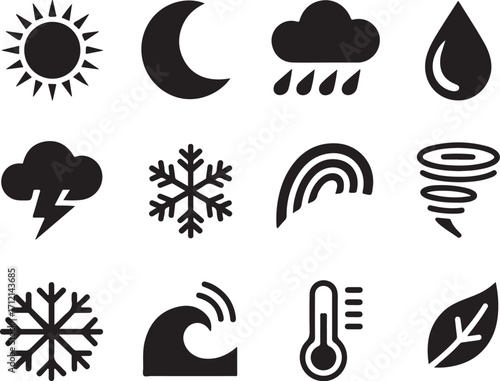 Weather icons for forecast and climate data