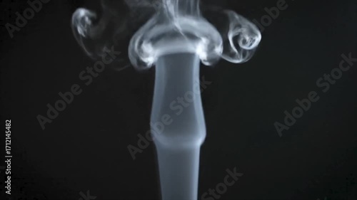 Wallpaper Mural Wispy smoke curls on dark background, forming swirling shapes. Perfect for mystical and abstract design projects or atmospheric visual storytelling. Torontodigital.ca