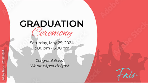 Graduation greeting vector background design. Congrats graduates class text with mortarboard cap and gold flare for graduation ceremony messages. Cheerful graduating students. graduation at university