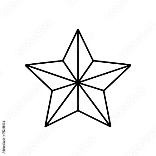 Line icon origami starfish vector on a white background Vector icon on a white background