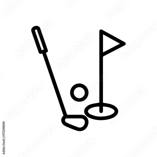 Line icon golf vector on a white background Vector icon on a white background